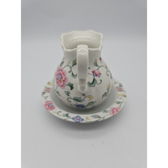 VTG Inarco Porcelain Floral Pitcher & Wash Basin Set Decorative Accent - Picture 2 of 10